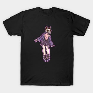 Skull cat girl fashion outfit T-Shirt